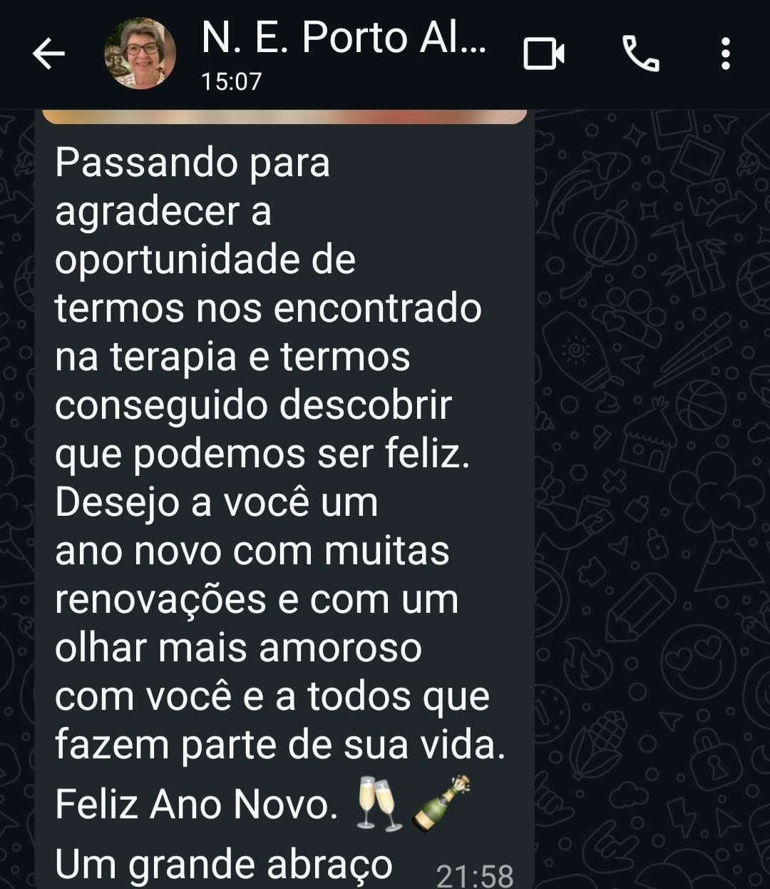 Captura completa do depoimento de N. E. Porto Alegre.